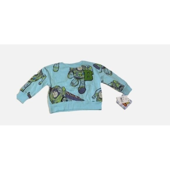 Disney Pixar Toy Story Size 12M Light Blue Buzz Lightyear Fleece Sweatshirt - Picture 4 of 4